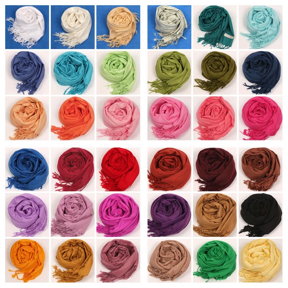 41colors 뜨거운 Pashmina 캐시미어 숄 랩 여성 여자 숙녀 스카프 소프트 프랜딩