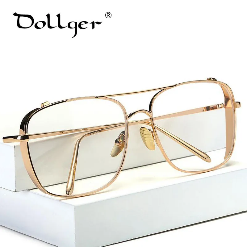 Wholesale Dollger Eyeglass Frames Men Big Metal Computer Goggles Anti