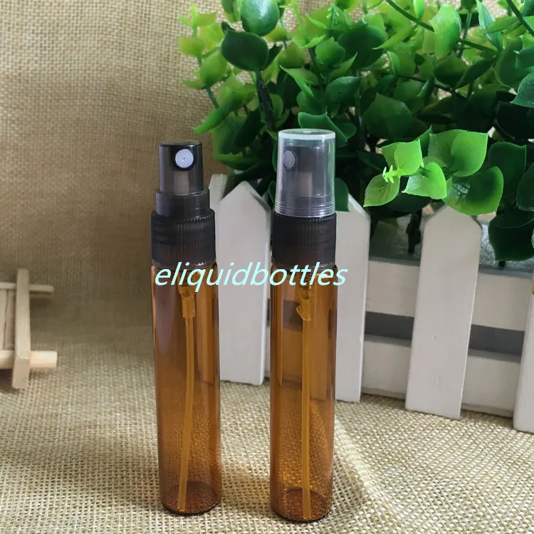 Bouteille de parfum de pulvérisation de prix d'usine Flacon de pulvérisation en verre ambré de 10 ml avec pulvérisateurs à brume fine pour parfum d'aromathérapie à l'huile essentielle