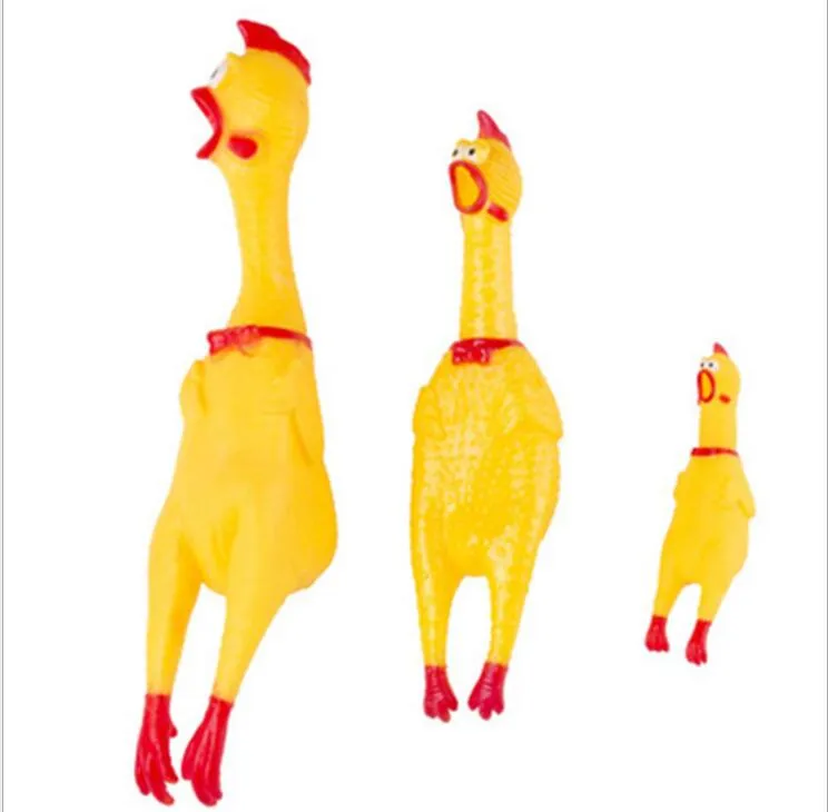 Pet Dog Puppy Screaming Shrilling Yellow Chicken Pet Dog Toy Kids Lound Toy Non-Toxi Cat Gummi Chewing Chick Leksaker