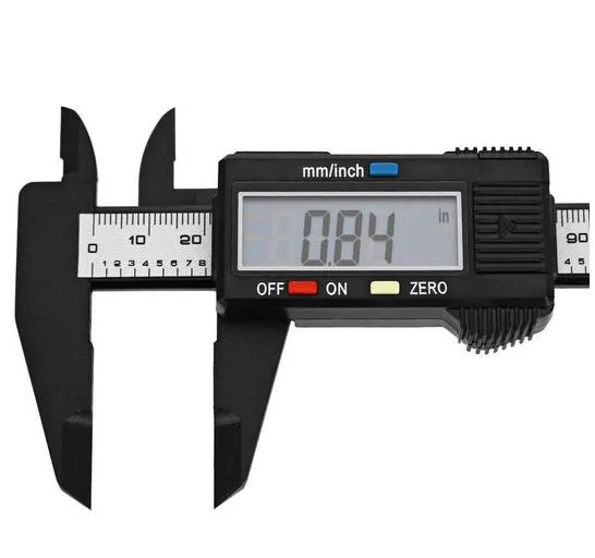 Nova Chegada 150mm 6 polegada LCD Eletrônica Digital Vernier Caliper Calibre Micrômetro De Fibra De Carbono Ferramenta De Medição