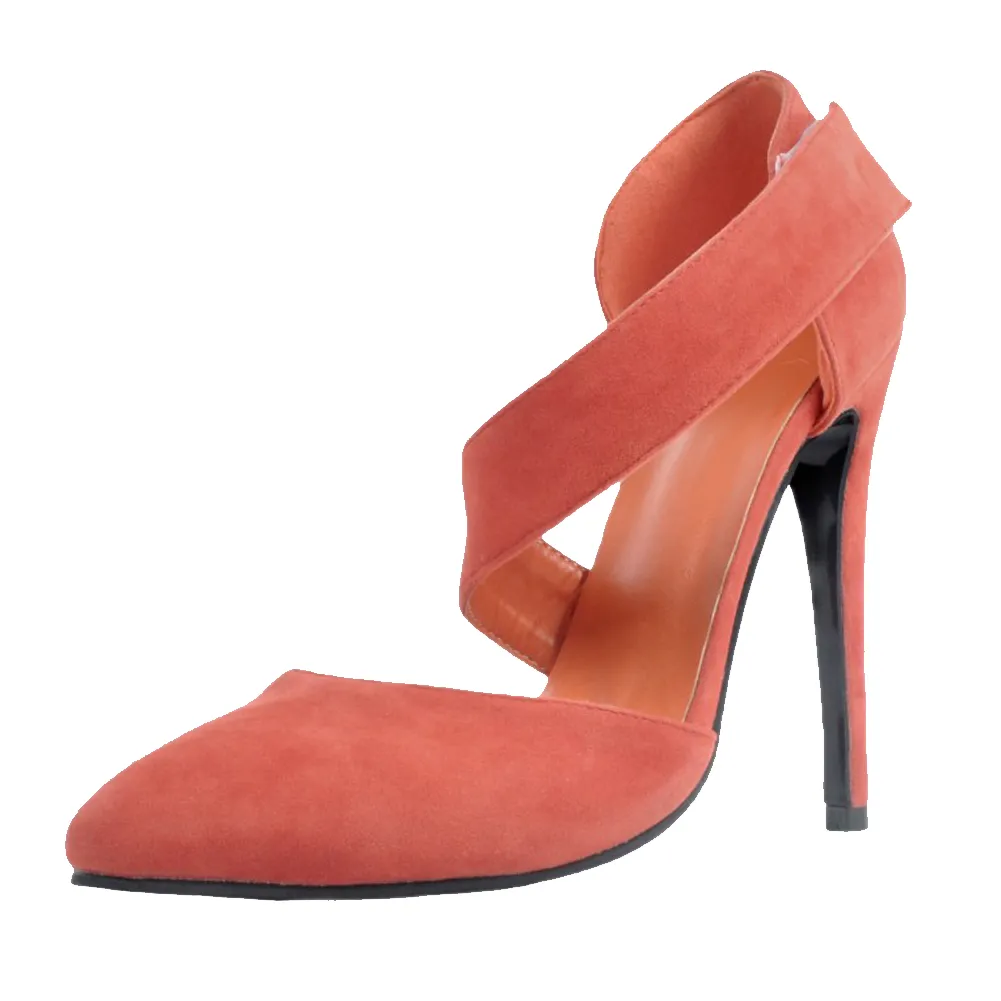 KOLNOO Handcleted damska damska moda wysoki obcas pompy spiczaste palce d'orsay pętla imprezowe buty xd367