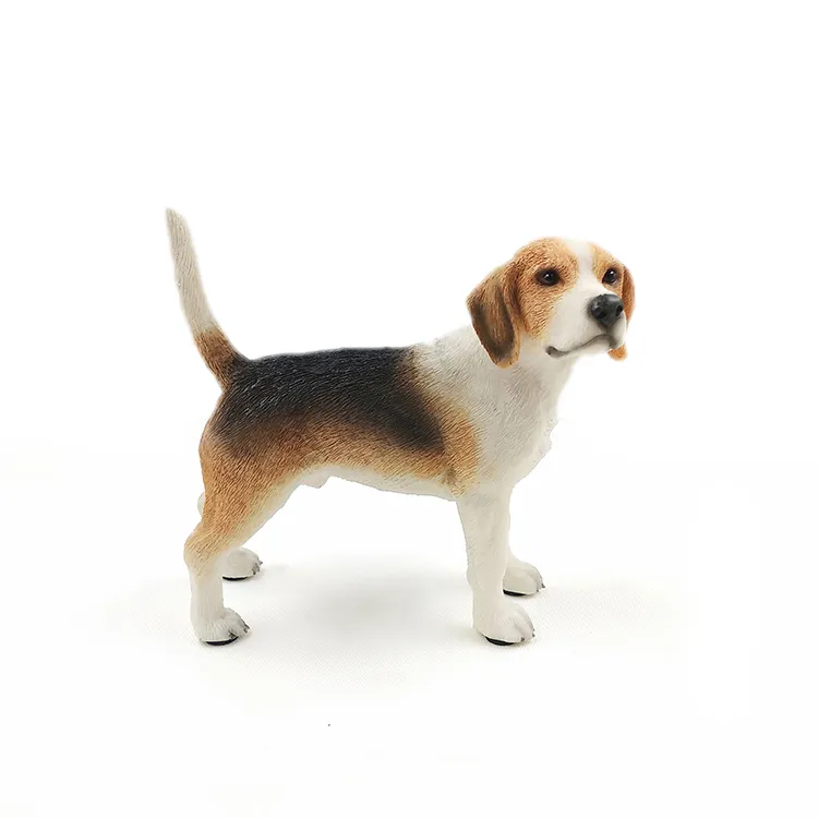 الفنون والحرف Beagle Hound Canine Pedigree لطيف جرو تمثال براون يقف staue النحت ل عشاق الكلاب