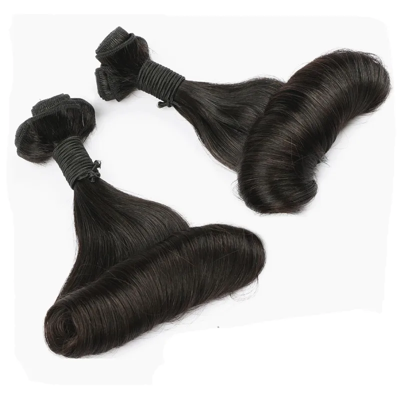 Capelli umani brasiliani tesse Aunty Funmi Double Drawn non trasformati vergini estensioni dei capelli umani Funmi capelli colore nero naturale