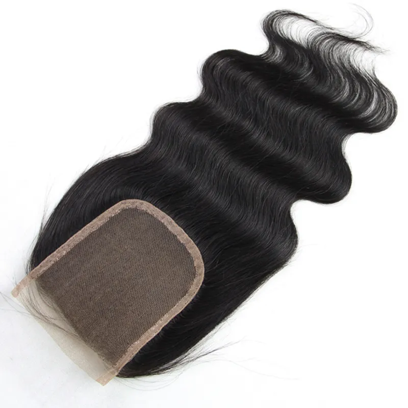 Brasilianska Malaysiska Indiska Peruanska Indiska Mongoliska Hår Top Lace Closure 8-18 tum Kroppsvåg Obehandlad Naturlig Färg Mänskligt Hårluckor