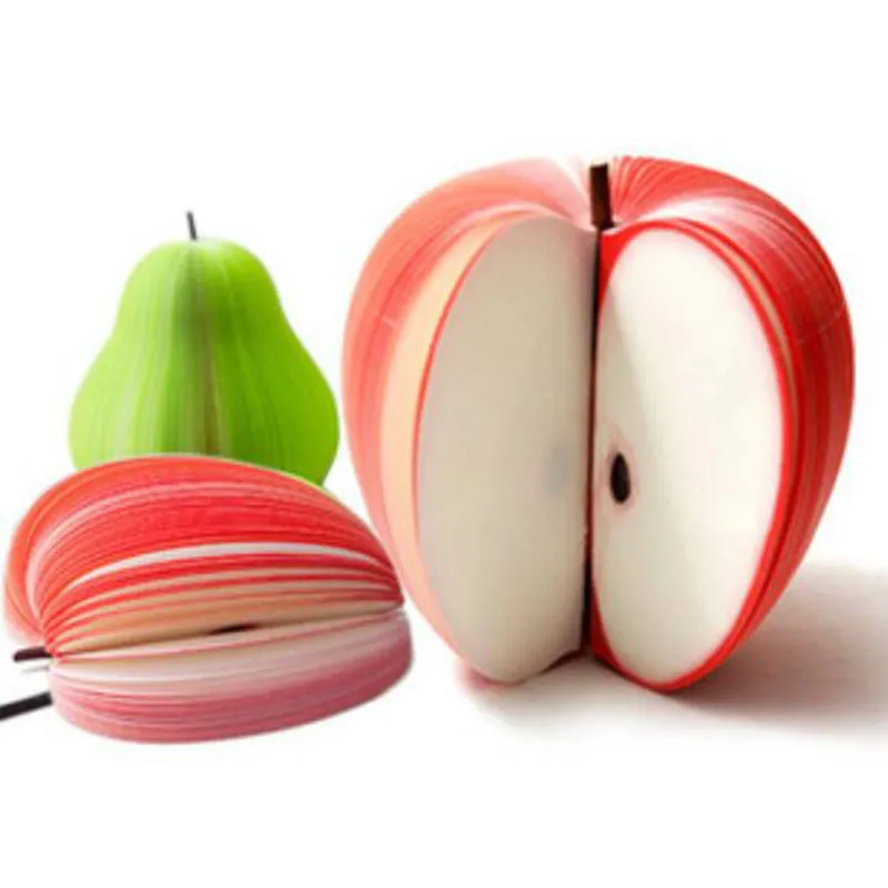 ユニークな創造的なリンゴ形のかわいい3Dアップルパープルメモパッドの付箋ノートフルーツノート、メモのパッド