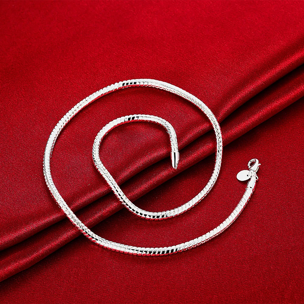 S065 Collar de cadena de serpiente de plata de ley 925 de calidad superior 4MM 20inches Pulseras 8inches Sistema de joyería de moda para hombres Envío gratuito