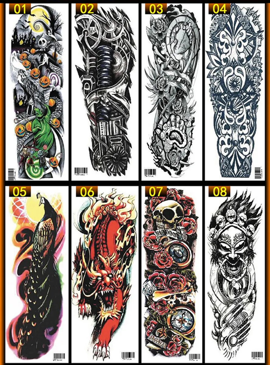 Women Men Unisex Waterproof Temporary Tattoos Stickers Body Art Fake Tattoos Transfer Stickers Sexy Arm Stickers Removable 82 Types