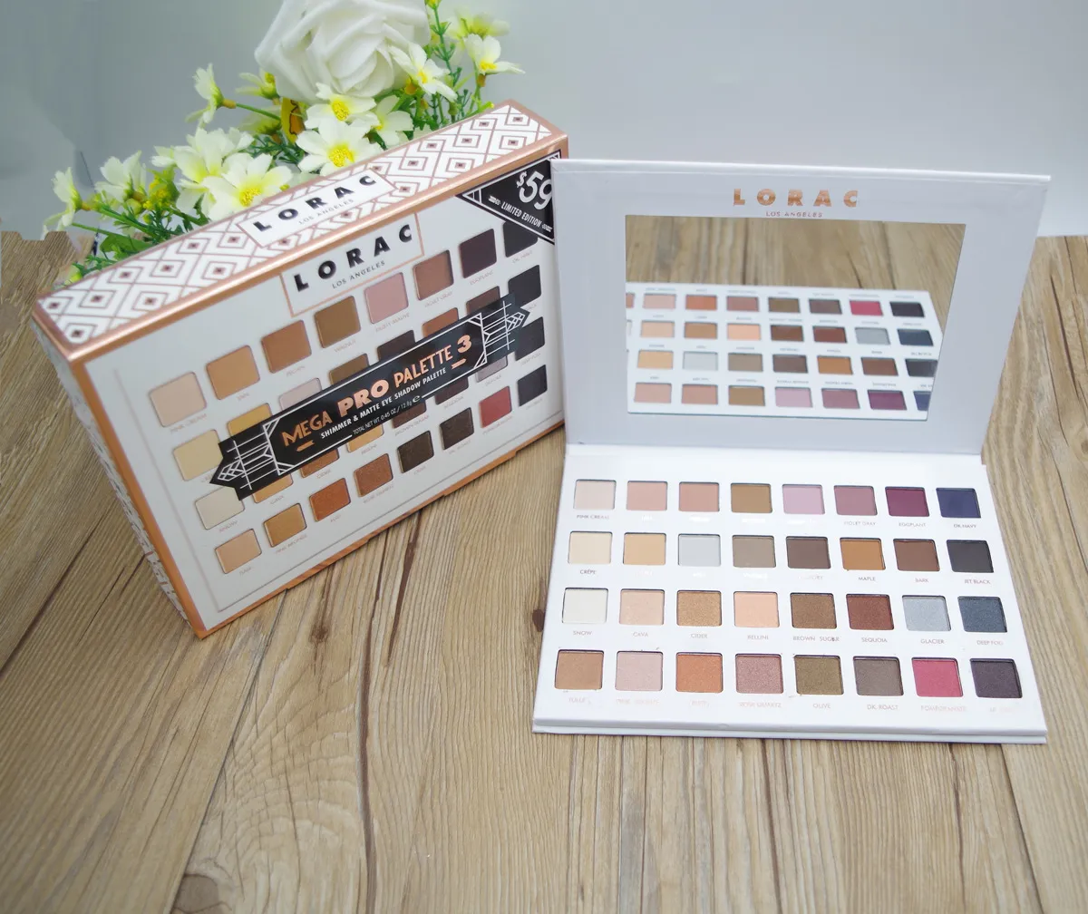 Wholesale Genuine Quality New Lorac Mega Pro Eye Palette 32 Shades Pro 2/3 Original Eye Shadow Palettes Limited Edition free shiping