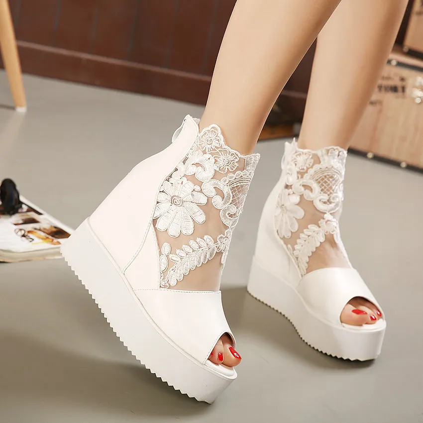 Bottines blanches dentelle deals