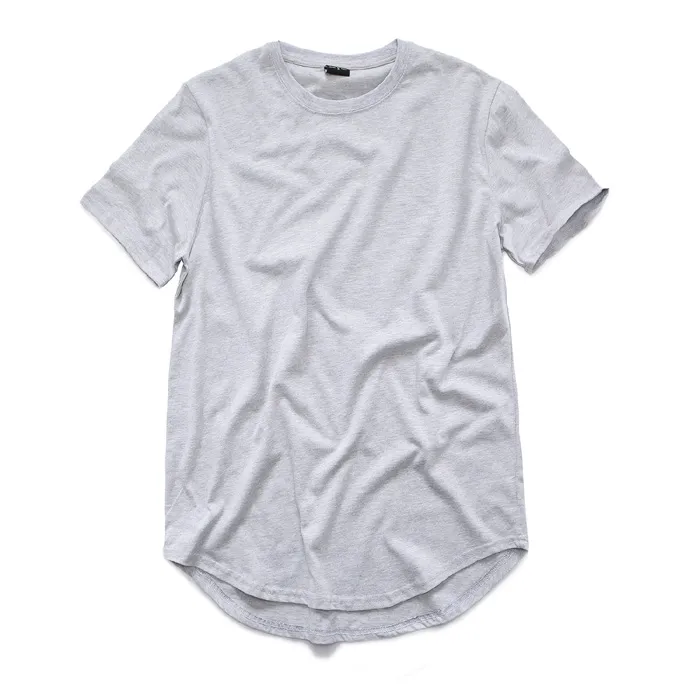 7色のメンズビッグアンドトール衣料品デザイナーシティトレンド服tシャツhomme curved hem tee plain extended t shirt