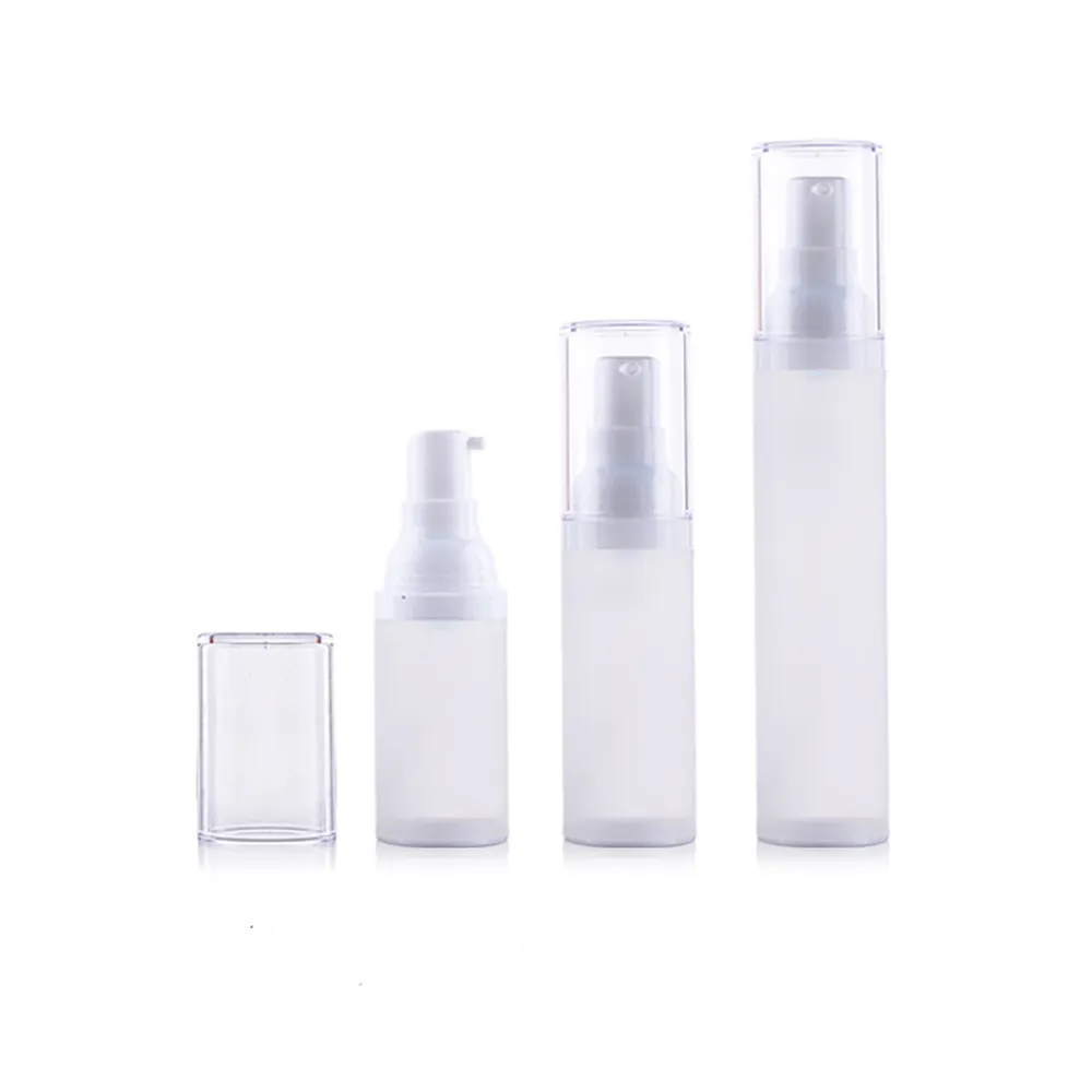 10pcs / lot 20ml 30ml 50ml 빈 플라스틱 애완 동물 병 매트 토너 로션 스크럽 진공 Airless 여행을위한 펌프 병 여행 도매 EB53