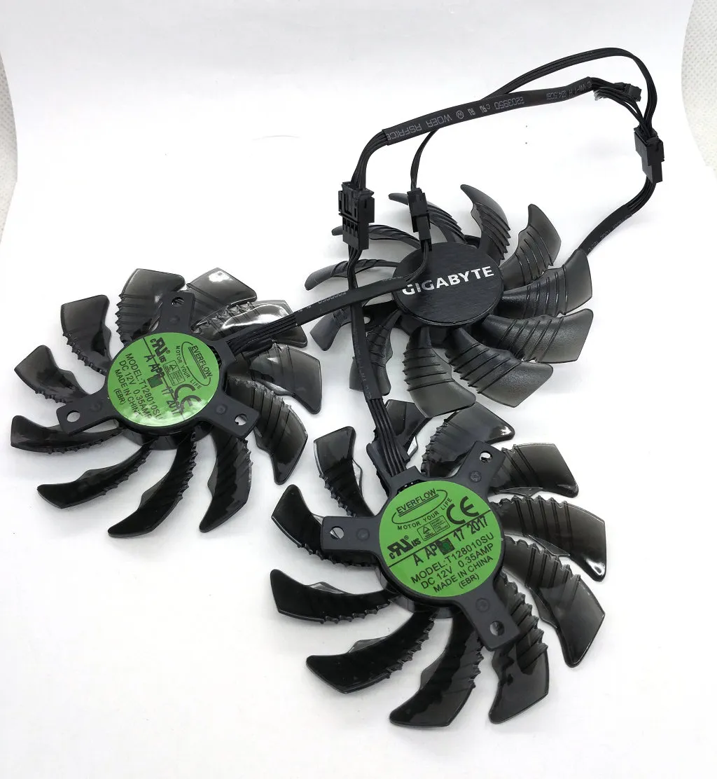 3 VENTOLA 75MM 4 Pin T 128010 SU PLD08010S12HH GIGABYTE GTX960 GTX970 GTX980 GTX 980TI 760 670 580 R9 290X Ventola Del Radiatore - Foto 4