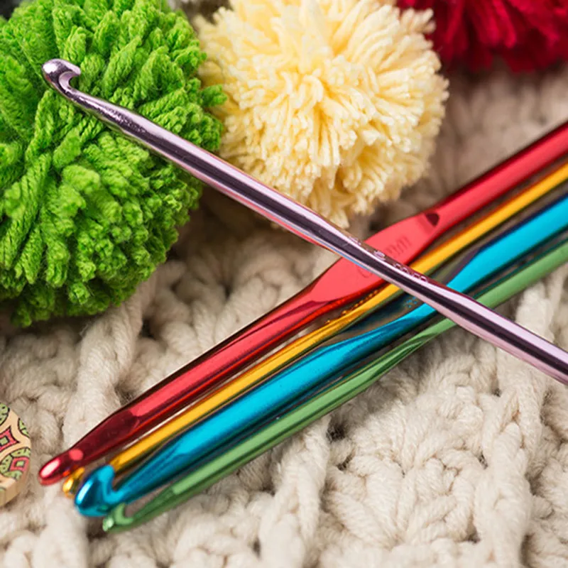 Set De 8 Crochets à Tricoter Ergonomiques En Aluminium - Poignée Confortable - Parfait Pour Débutants Et Experts