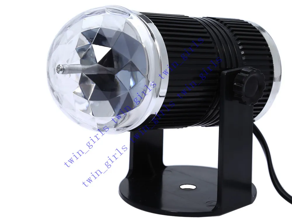 3W EU / USプラグサウンドアクティブなRGB LEDクリスタルステージライトマジックボールディスコDJレーザー照明ホームパーティーバーステージ照明