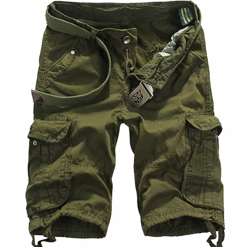 Atacado- Mens Cargo Shorts Casual Algodão Multi Bolso Verão Homem Calças Curtas Plus Tamanho 29-38 Bermudas Marca Europeia Estilo Americano 42