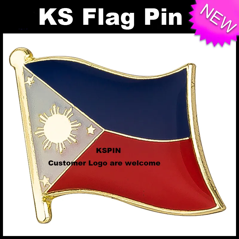Manila Button Pin Philippines Flag Badge Pins Metal Pin Set with Butterfly Button Closure ...