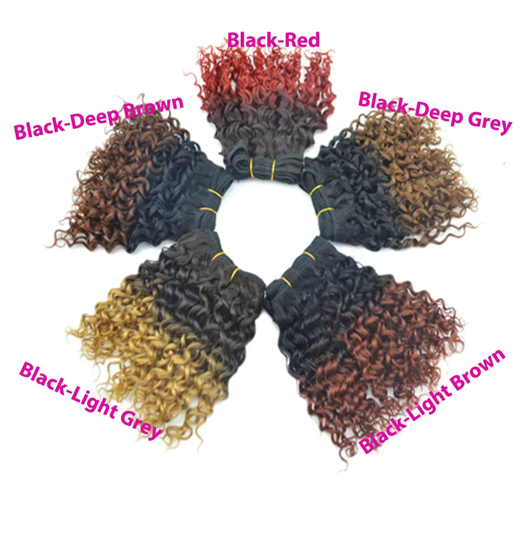 Hot Selling Ombre Curly Weave 3 stks / partij Goede Kwaliteit Peruviaanse Menselijke Haar Pure Kleuren Geverfd Extensions DHL verzending vandaag