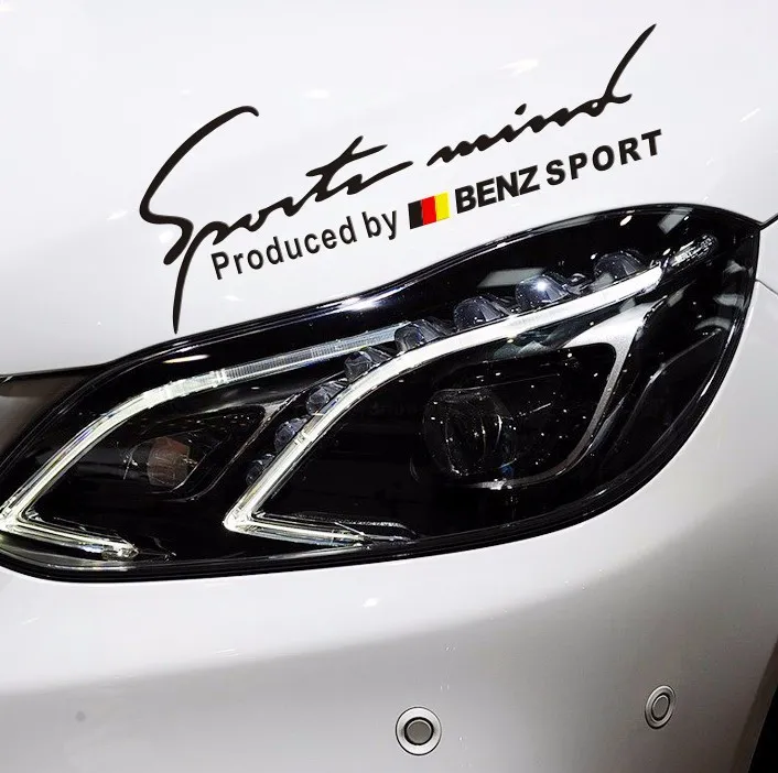 Hood Vinyl Decals Sport Decoration For Mercedes Benz AMG White Car Stickers  