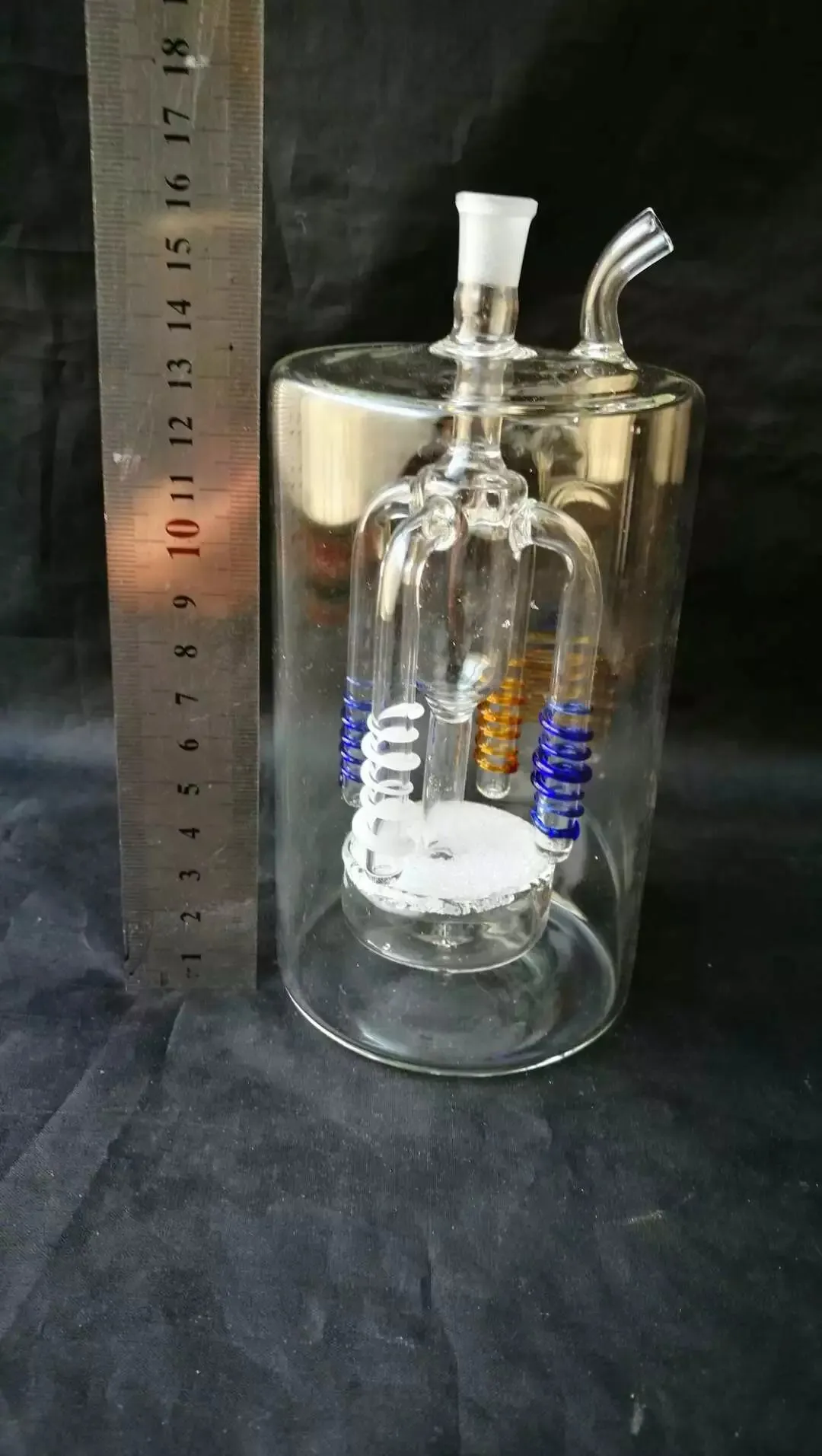 Dischi Accessori bong di vetro in vetro a gancio d'acqua a quattro colonne, tubi fumanti mini mini multicolori tubi a mano miglior cucchiaio tubo di vetro