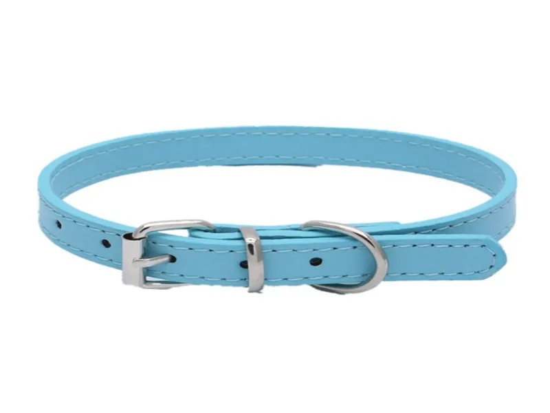 Fast shipping Dog PU Leather Collar Puppy Cat Dog Collar Cute Neck Strap Leather Pet collars