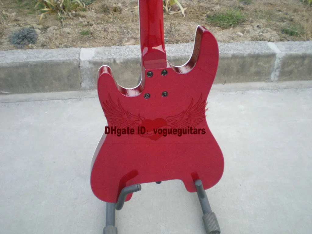 CHITARTA ELETTRICA STAMPE CHIUSSE 6 corde Drak Red Tiger Flame Top Electric Guitar con F Hole5536384