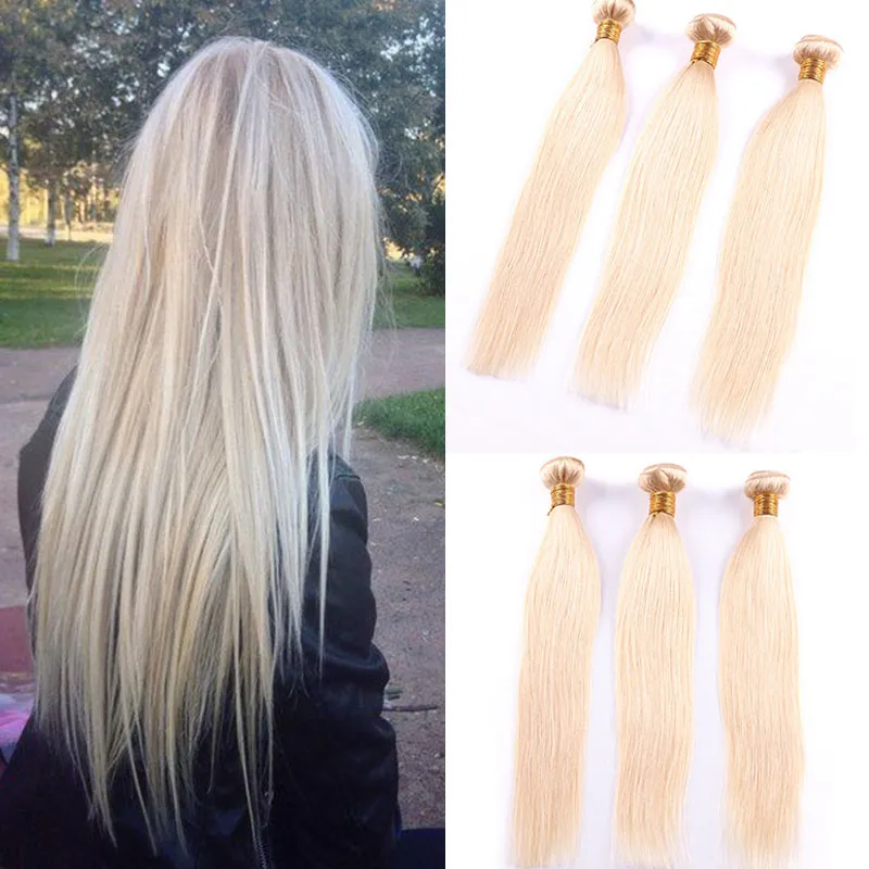 Colored Brazilian Remy Human Hair Weave Straight 613# Blonde Human Hair 3 Bundles Cheap Brazilian Human Hair Extensions Deals Vendors