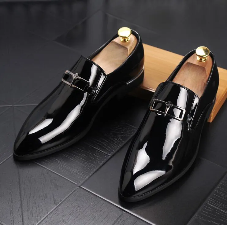 New trend shiny men dress shoes Rivets Wedding shoes Leisure shoes Large size: 38 - 45 Free shipping