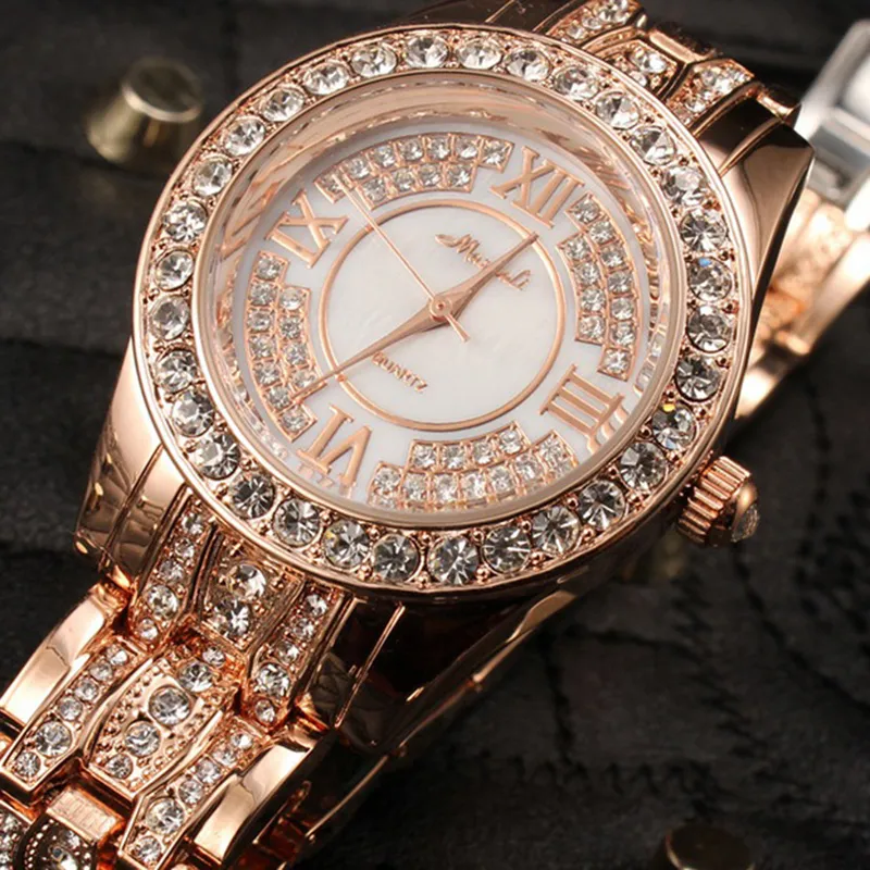 High quality! Fashion designer famous brand women rhinestone watches diamond women dress watches for ladies stainless steel band