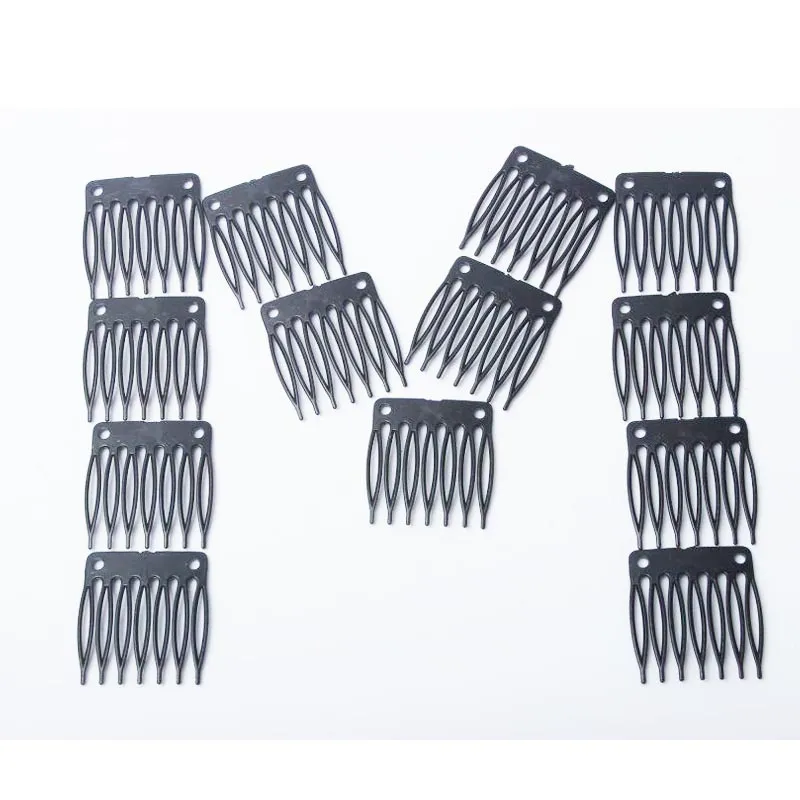 Hela 100st peruk kammar för peruk som gör kammar hårförlängningar verktyg kammar klipp med 7teeth för peruk cap7098191