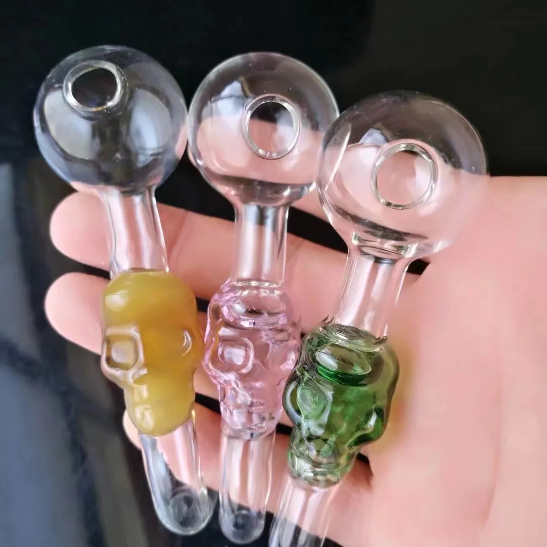 Färg höger vinkel tobak glas bongs tillbehör, glas rökrör färgglada mini multi-färg handrör bästa sked glasrör