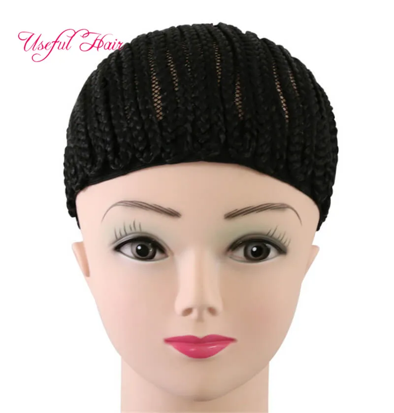 Göra wig flätad keps 70g virka flätor hår wig cap crochet wig caps lätt sy i cornrows cap elastiska virka flätor hår förlängning