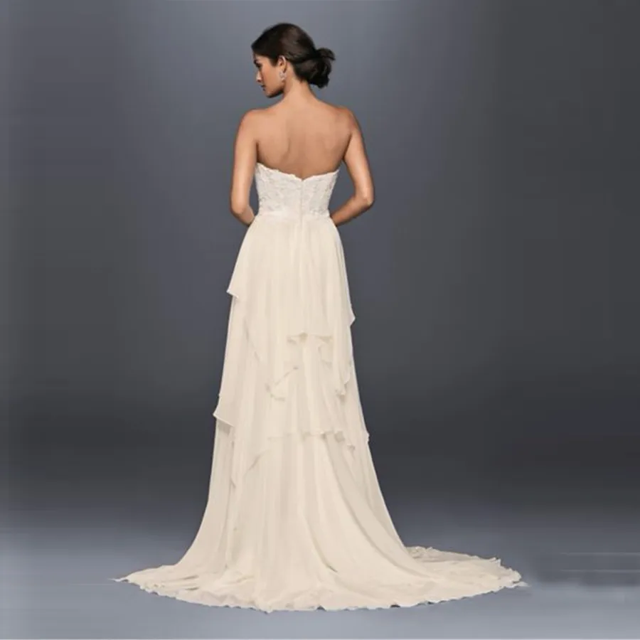 Tiered Chiffon A-Line Wedding Dress with Ruffled Skirt Layers and Sweetheart Neckline from Dhgate A-Line Wedding Dresses - price 132.67 Tiered Chiffon A-Line Wedding Dress with Ruffled Skirt Layers and Sweetheart Neckline from Dhgate A-Line Wedding Dresses - price 132.67
