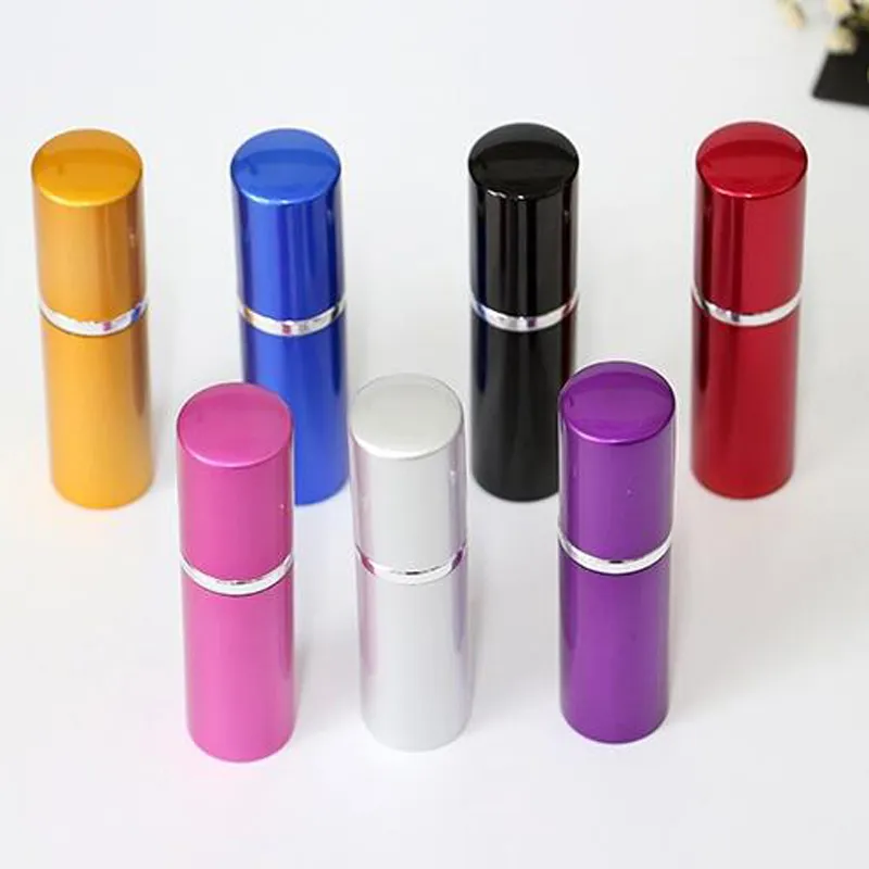 10ML 5ml high-grade solid aluminum smooth glass perfume cosmetic Perfume Spray Stomizer bottle lipstick Empty bottles tube