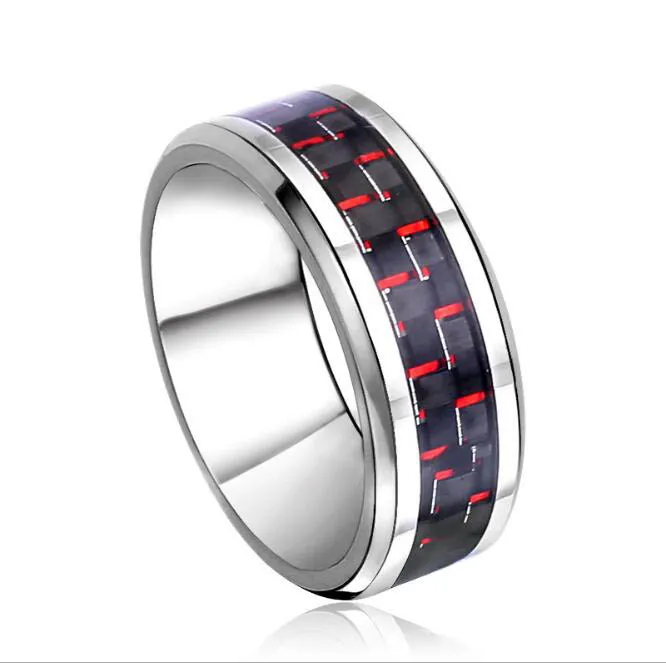 8mm joyería de moda anillo de carburo de tungsteno anillo azul incrustaciones de fibra de carbono para hombres y mujeres TUR-003