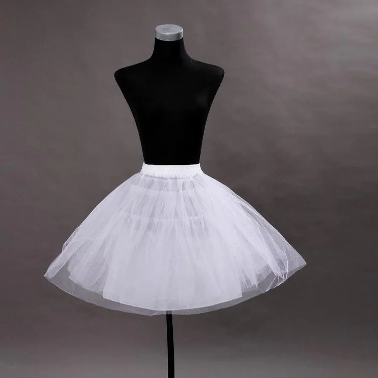 Sottogonna corta da donna a buon mercato abiti da sposa da ballo Tulle Crinolina Mini sottogonna cocktail da festa Bianco Nero 304Z