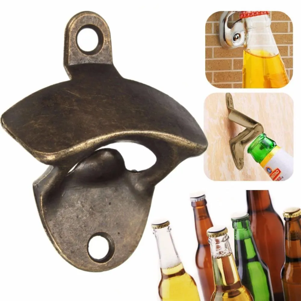 Vintage Bronze Wall Mounted beer Opener Wine Beer Soda Glass Cap Bottle Opener Kitchen Bar Gift DHL/fEDEX/EMS FREE