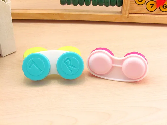 Nowy Plastikowy Przenośny Popularny Mini Square Contact Lens Case Box Kit Easy Carry Luster