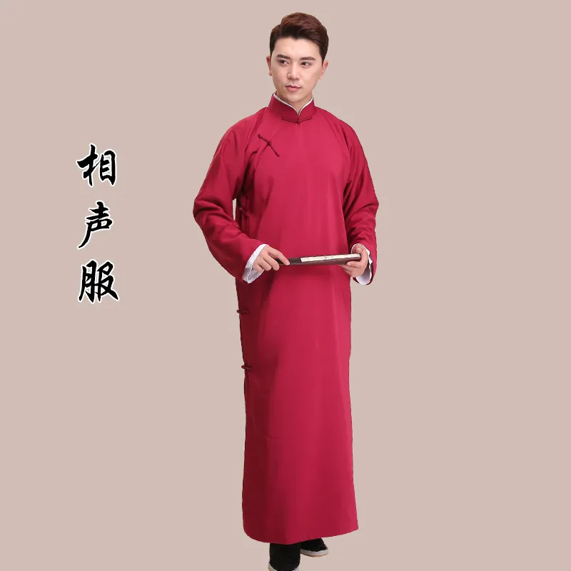 Yeni varış erkek cheongsam Çin tarzı kostüm pamuk adam Mandarin ceket uzun geleneksel Çin Tang takım elbise Etnik Giyim cüppe