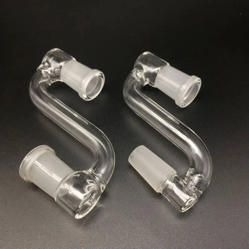 Adaptador desplegable de vidrio 14.4 mm 18.8 mm Adaptadores desplegables de vidrio de unión macho hembra para plataformas petroleras Bongs de vidrio Tuberías de agua