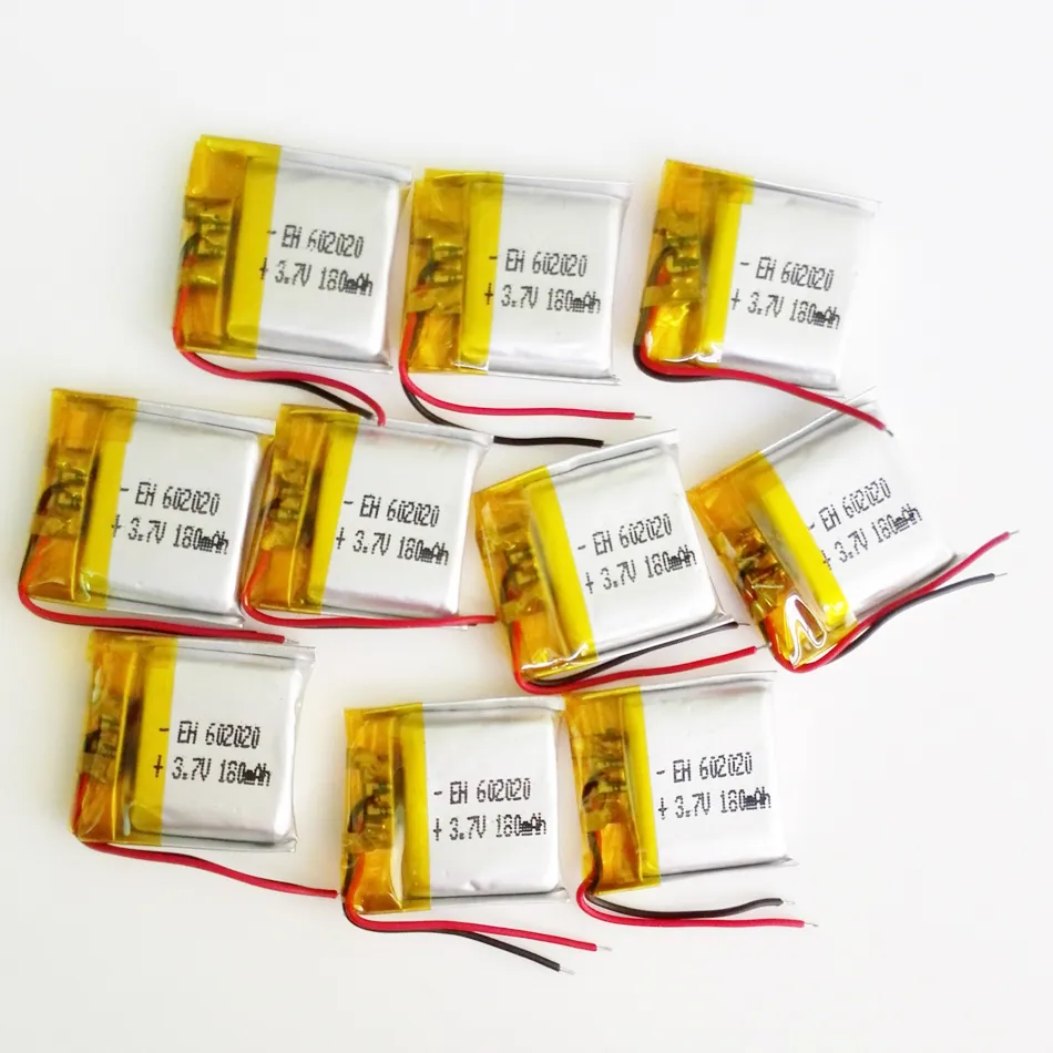 3.7v 180mAh 602020 LiPo Li-polymer Rechargeable Battery with Protect borad power For mini speaker Mp3 bluetooth Recorder headphone headset