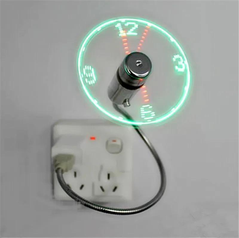 Nuovi gadget Mini USB Fan Flessibile a collo d'oca LED Orologio Cool laptop PC Notebook Visualizzazione dell'ora di alta qualità durevole Regolabile