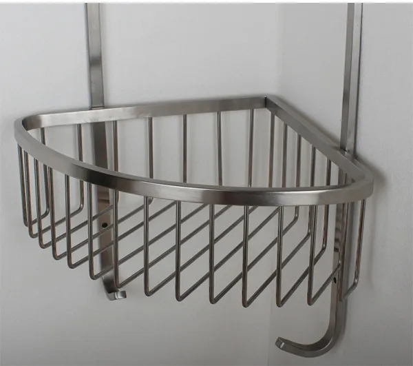 Haute qualité double niveau salle de bain étagère murale douche caddy stockage coner rack acier inoxydable