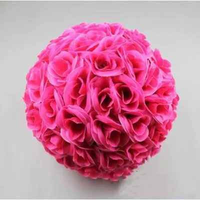 60 CM 23" Artificial Encryption Rose Silk Flower Kissing Balls Large Size For Christmas Ornaments Wedding Party Decorations 10 Color