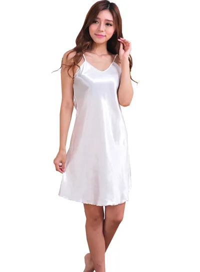 2017 ladies Sleepwear singlet dress Sleepshirts PJS Dresses Short Sexy Luxury Solid Bride #4031