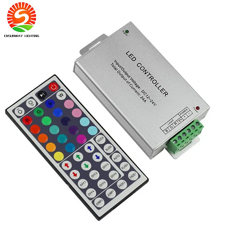 LEDストリップライトのためのDC12-24V 24A 288W 44KICERのリモートLED RGBコントローラーLEDモジュールDHL送料無料