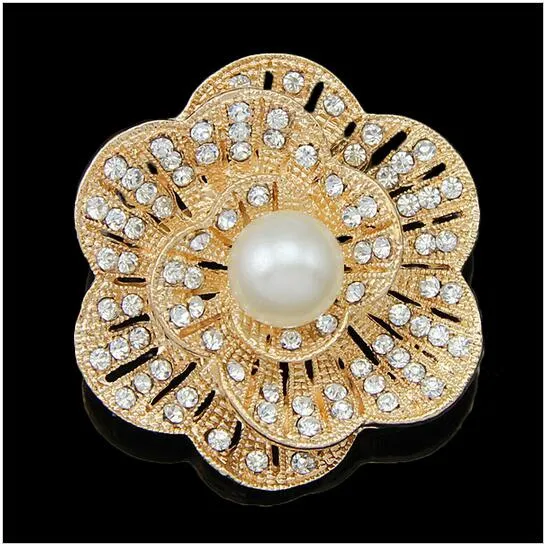 Ny design delikat diamante pärla blomma brosch het försäljning billig fabrik direkt försäljning glittrande gåva kvinnor brosch stift gratis frakt