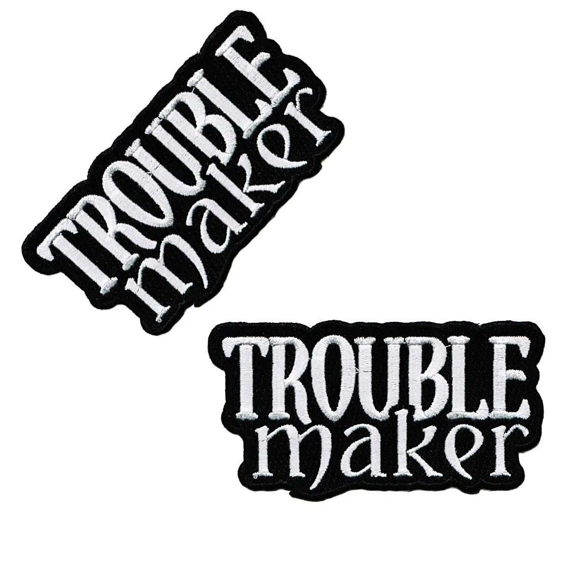 トラブルメーカーパッチ刺繍のロゴの鉄 - 危険なロゴ送料無料のカスタム安い価格