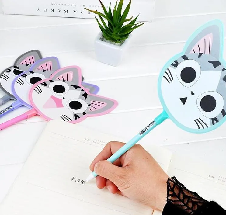Nette Cartoon Katze Sprießen Kreative Fan Kugelschreiber Großhandel Kunststoff Mehrfarbig Korea Schreibwaren G884