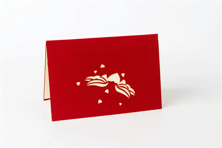 Cartes de vœux en papier Pop-Up 3D faites à la main en forme de cœur, carte de mariage pour Thanksgiving, saint-valentin, fournitures de fête Festive